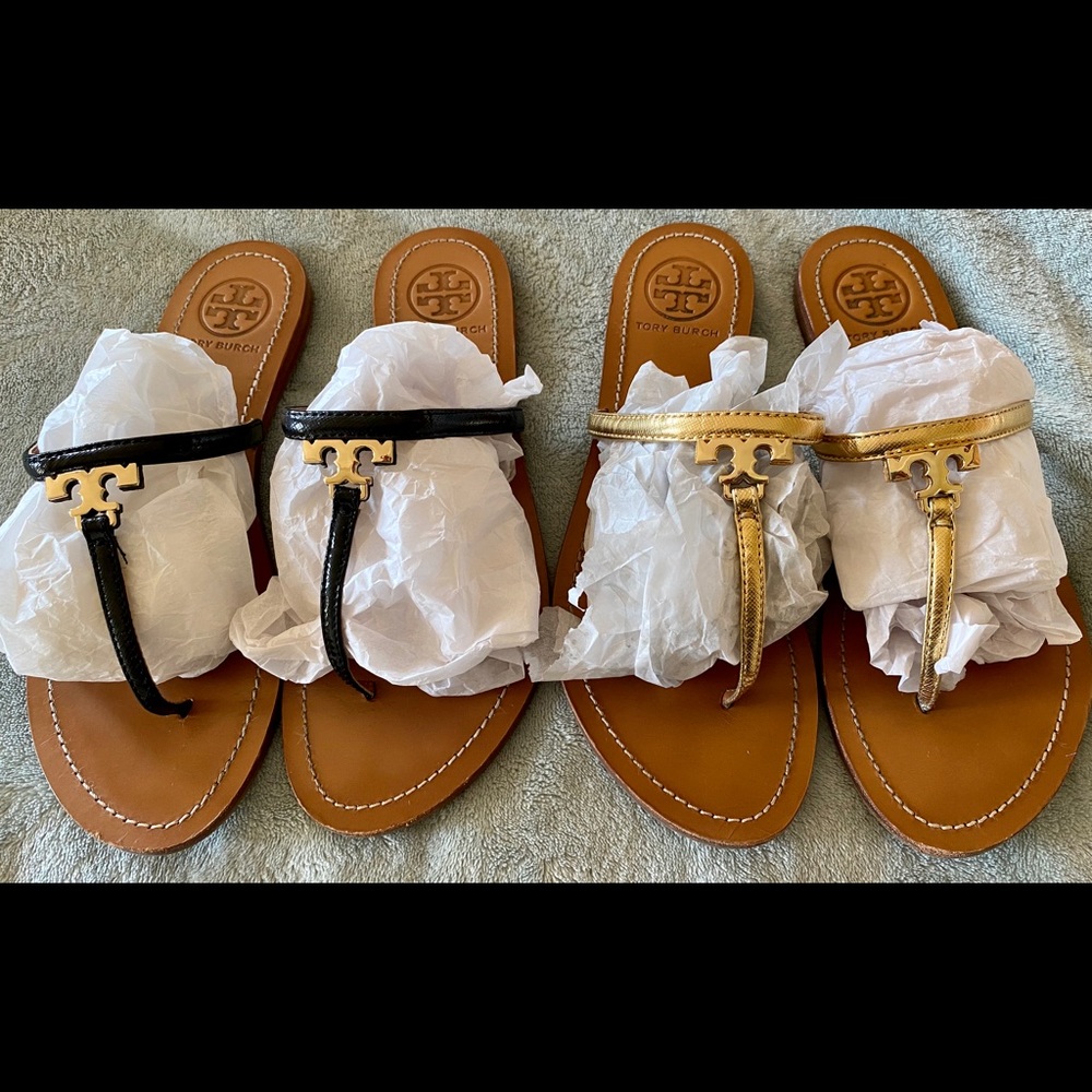 SOLD!!!!!!      TWO***Tory Burch T strap sandals.